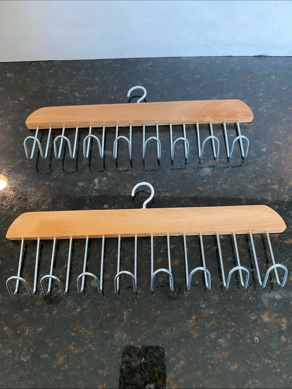 NWOT Set of 2 Wood & Metal Accessory Racks